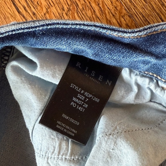 Distressed Junior 7 Blue Straight Distressed Leg Jeans - Picture 3 of 5